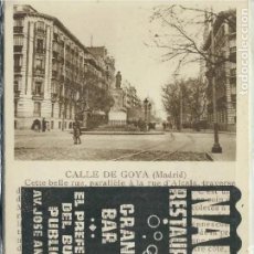 Postales: MADRID - CALLE DE GOYA Y PUBLICITARIA RESTAURANTE NÁUTICO (AV. JOSÉ ANTONIO) - PEDRO DE REPIDE