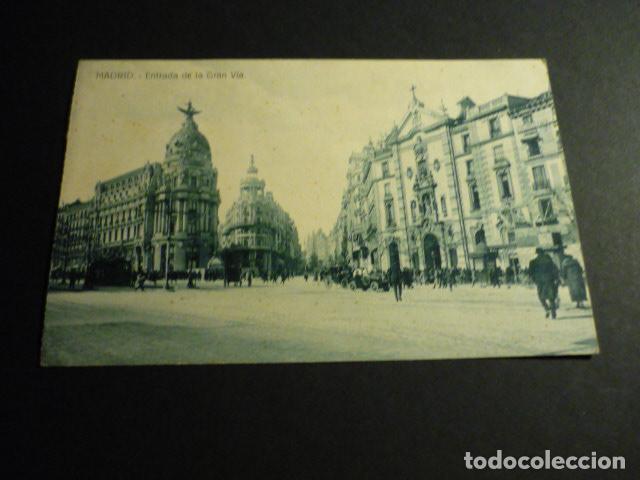 Postales: MADRID ENTRADA DE LA GRAN VIA - Foto 1