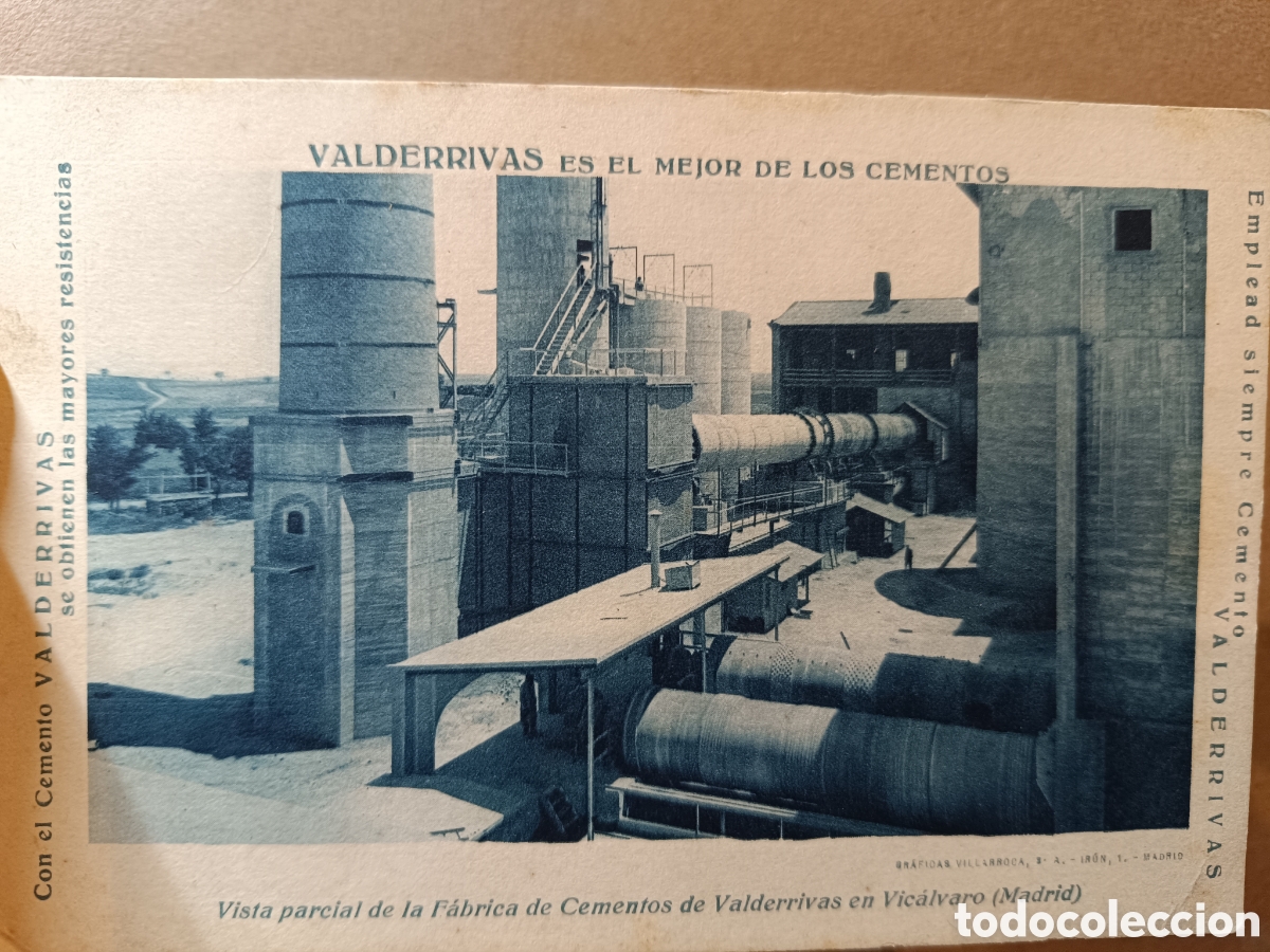 Postkarten: VIC&Aacute;LVARO.(MADRID).- VALDERRIVAS ES EL MEJOR DE LOS CEMENTOS, VISTA DE LA F&Aacute;BRICA.