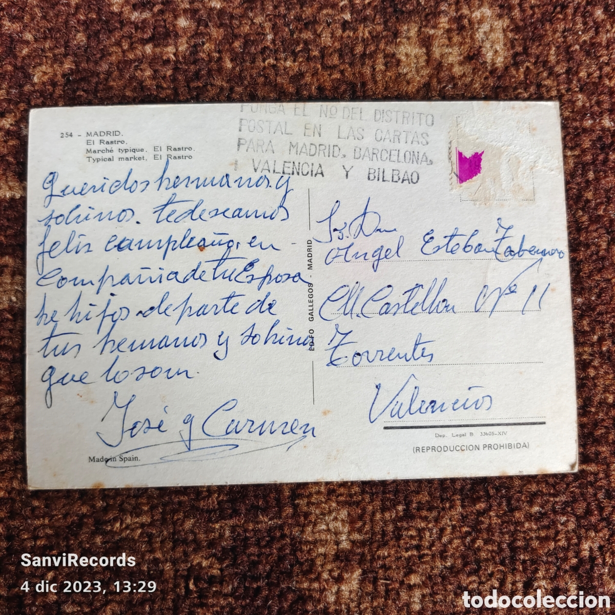 Postales: POSTAL: MADRID, EL RASTRO (MADRID) - Foto 2