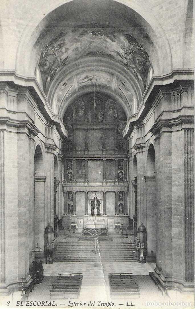 Postales: EL ESCORIAL. 8. INTERIOR DEL TEMPLO - S/C - Foto 1