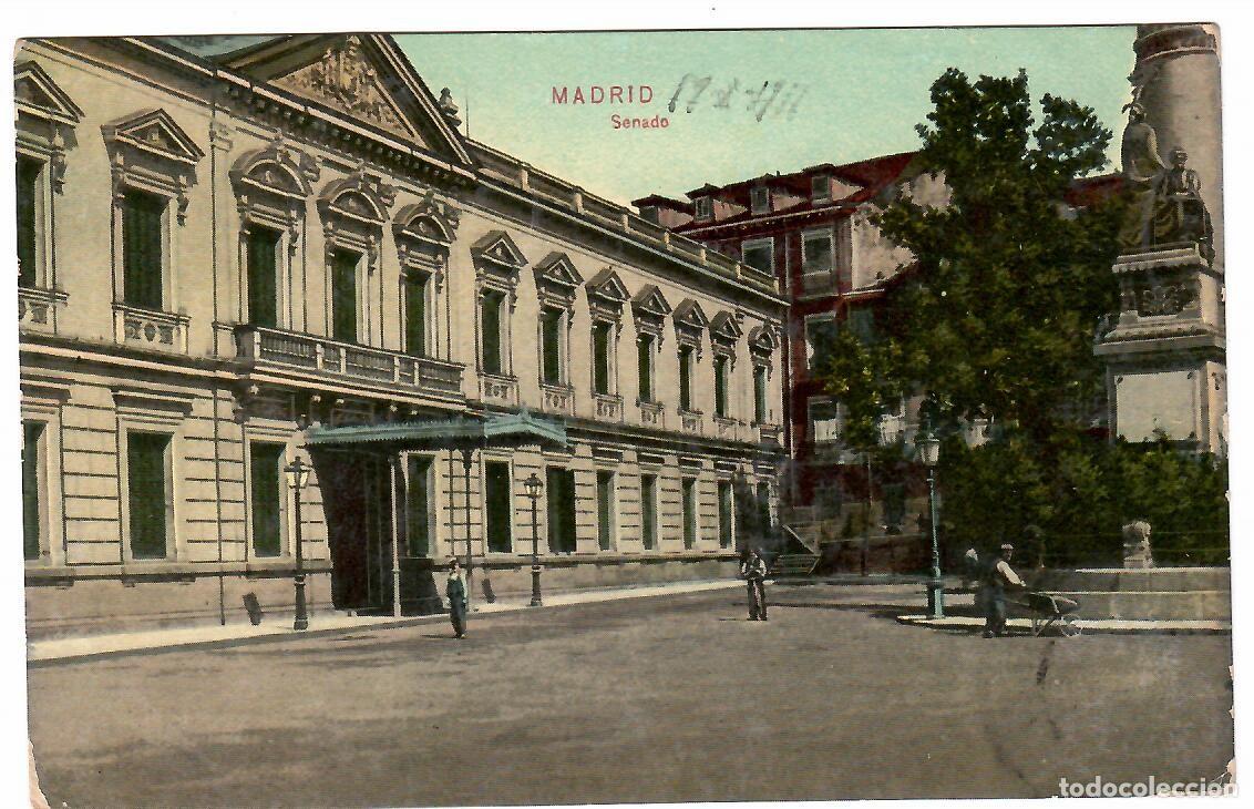 Postales: POSTAL MADRID SENADO CIRCULADA 1911 - Foto 1