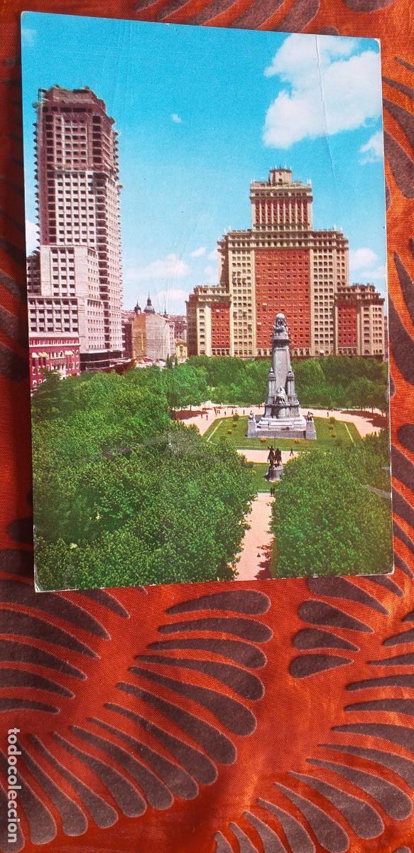 Postkarten: MADRID-RV-IV-150X105mm.-NO ESCRITA-N&ordm;59-PLAZA DE ESPA&Ntilde;A-MONUMENTO A CEVANTES