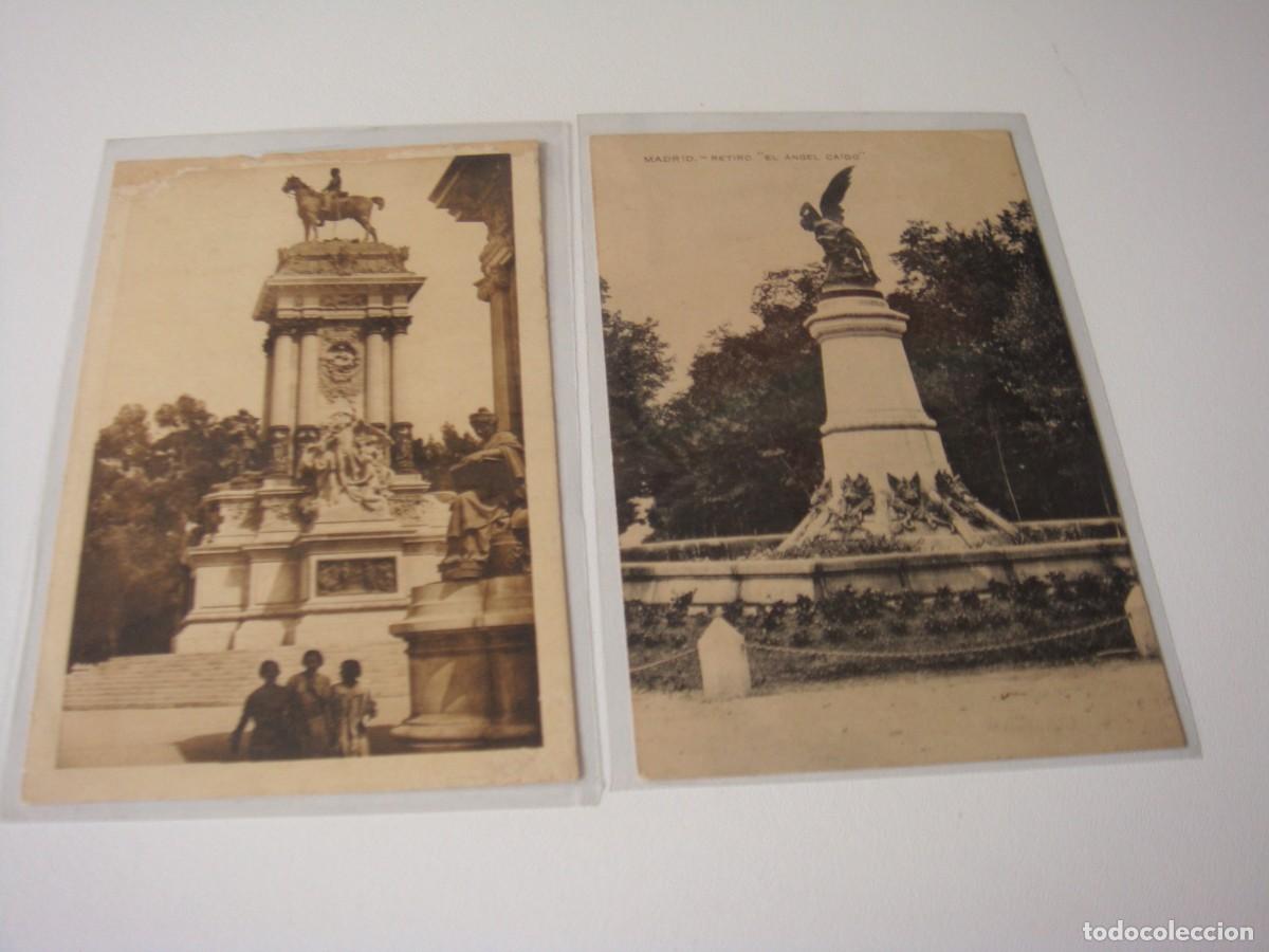 Postales: 2 POSTALES MADRID MONUMENTOS DEL RETIRO - Foto 1