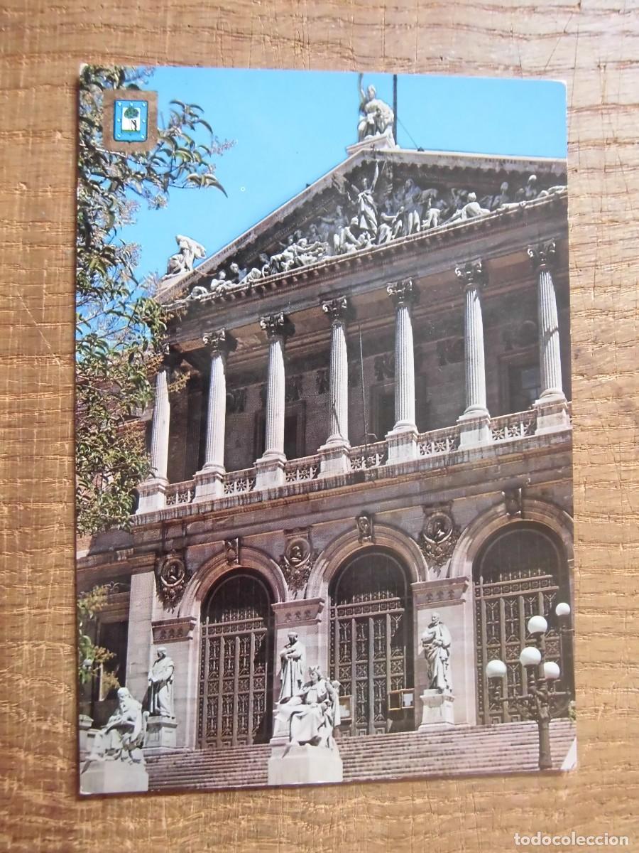 Postales: POSTAL MADRID EDIFICIO DE BIBLIOTECAS Y MUSEOS DOM&Iacute;NGUEZ ESCUDO DE ORO - Foto 1