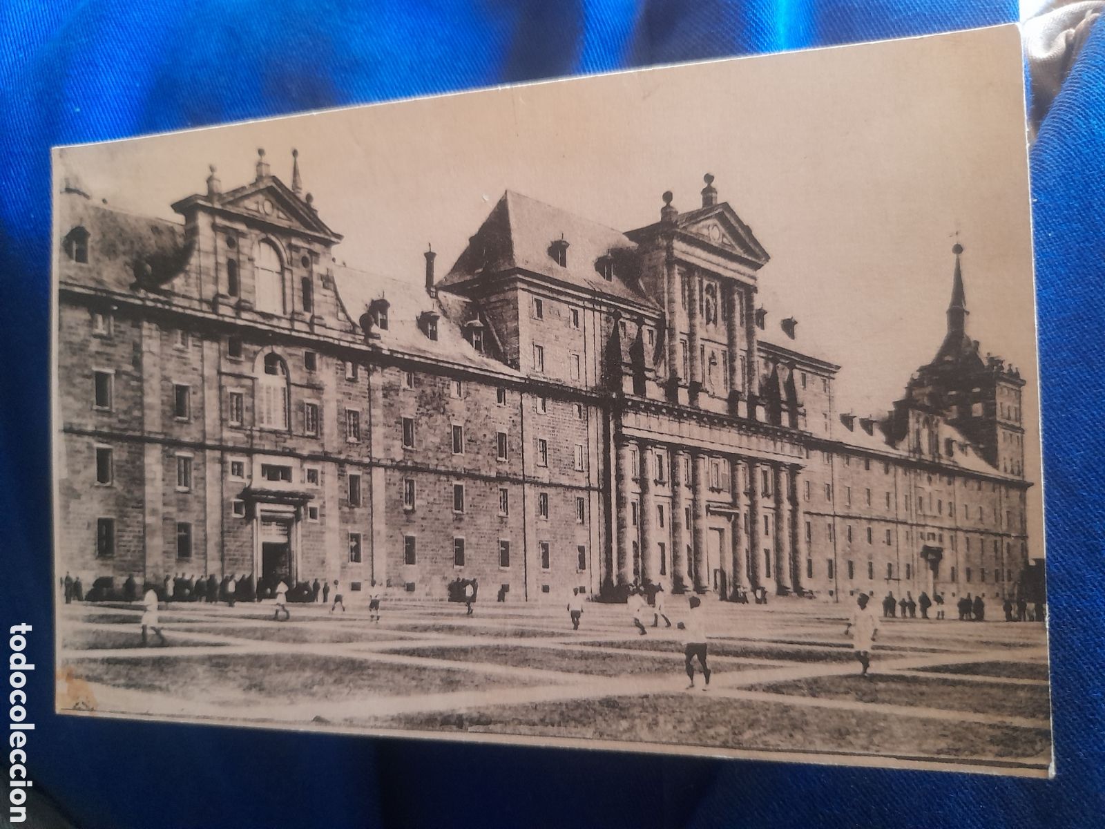 Postales: Antigua postal fotogr&aacute;fica El Escorial, Monasterio, Fachada principal y la Lonja