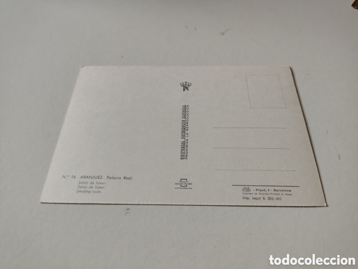 Postales: Postal Aranjuez sal&oacute;n de fumar - Foto 2