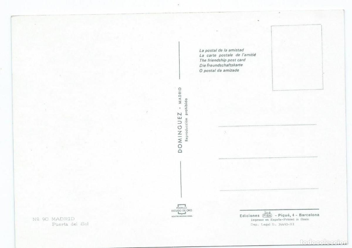 Postales: PUERTA DEL SOL.- MADRID - Foto 2