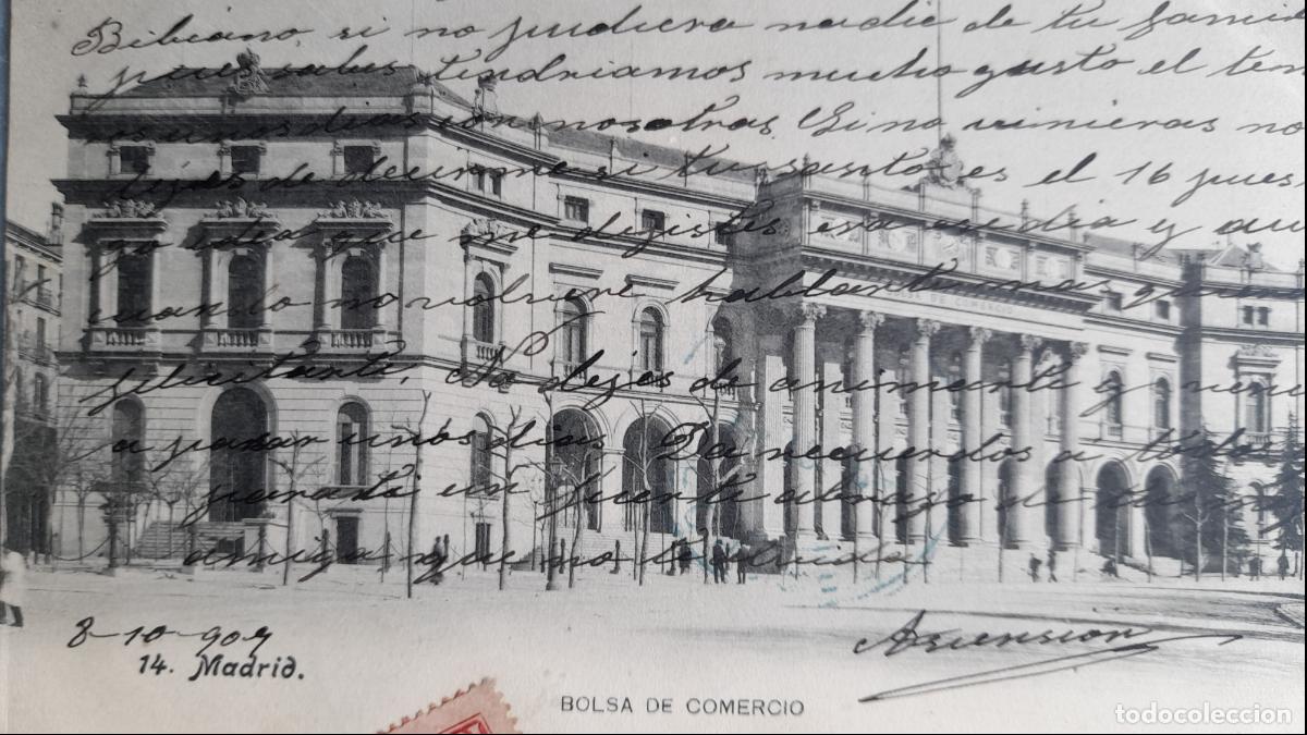 Postales: Madrid. Bolsa del Comercio. Franqueada. - Foto 2