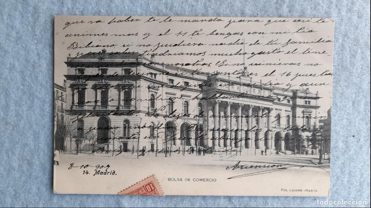 Postales: Madrid. Bolsa del Comercio. Franqueada. - Foto 1