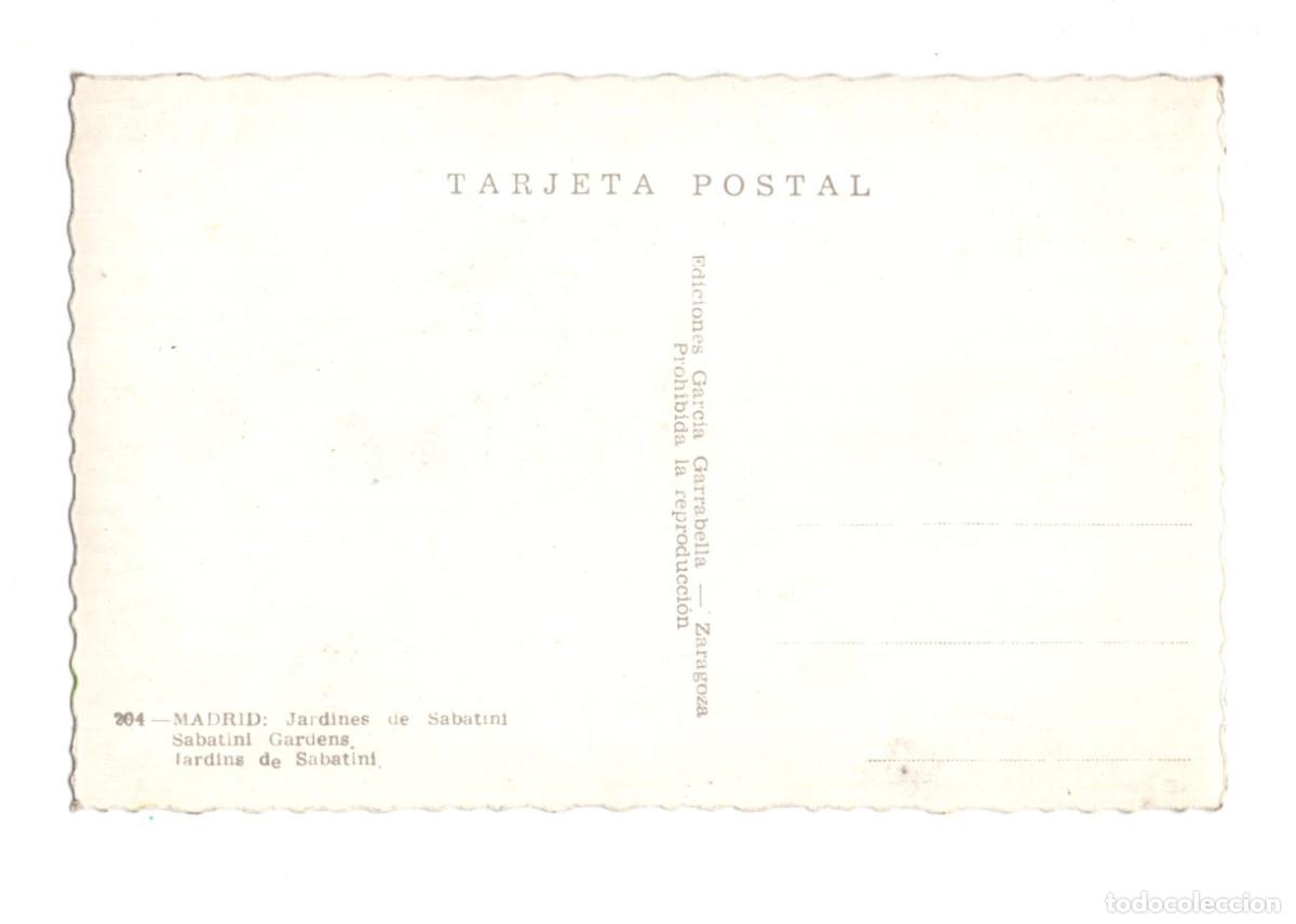 Postales: MADRID.- JARDINES DE SABATINI. - Foto 2