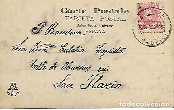 Postales: MADRID - PALACIO REAL - CIRCULADA 1908 - Foto 2