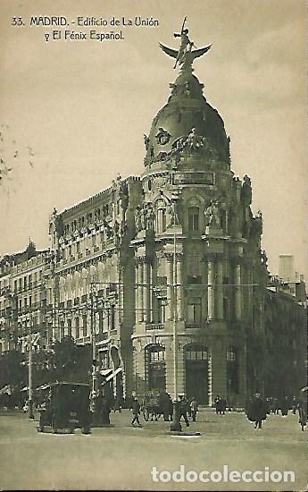 Postales: MADRID - 33. EDIFICIO DE LA UNI&Oacute;N Y EL F&Eacute;LIX ESPA&Ntilde;OL - M&Aacute;RGARA - Foto 1