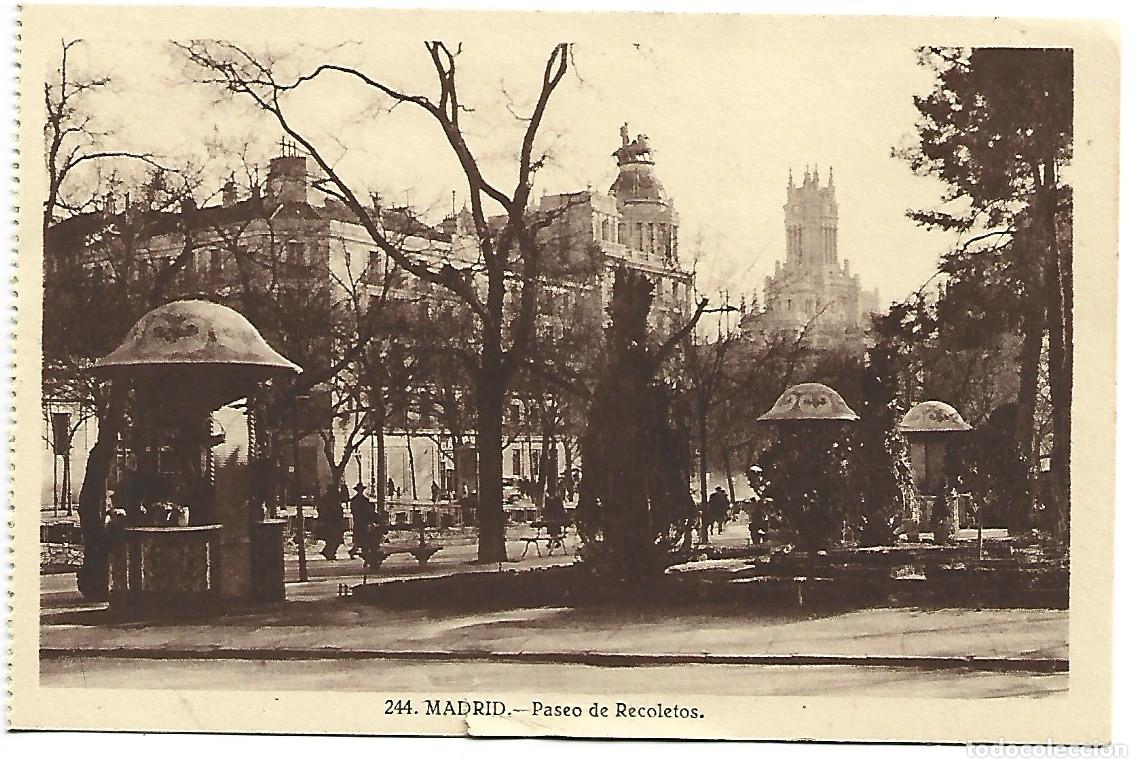 Postales: PASEO DE RECOLETOS.- MADRID - Foto 1