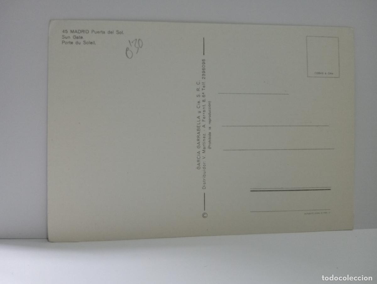 Postales: TARJETA POSTAL DE MADRID. PUERTA DEL SOL. - Foto 2