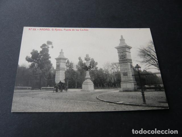 Postales: MADRID EL RETIRO PUERTA DE LOS COCHES - Foto 1