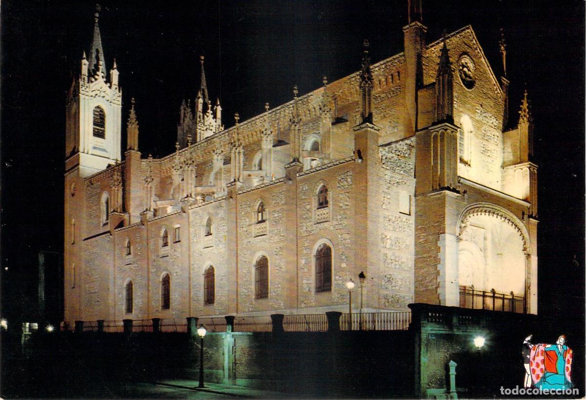 Postales: Postal Madrid, Iglesia de San Jer&oacute;nimo de Noche, Edificio Religioso Espa&ntilde;a - Foto 1
