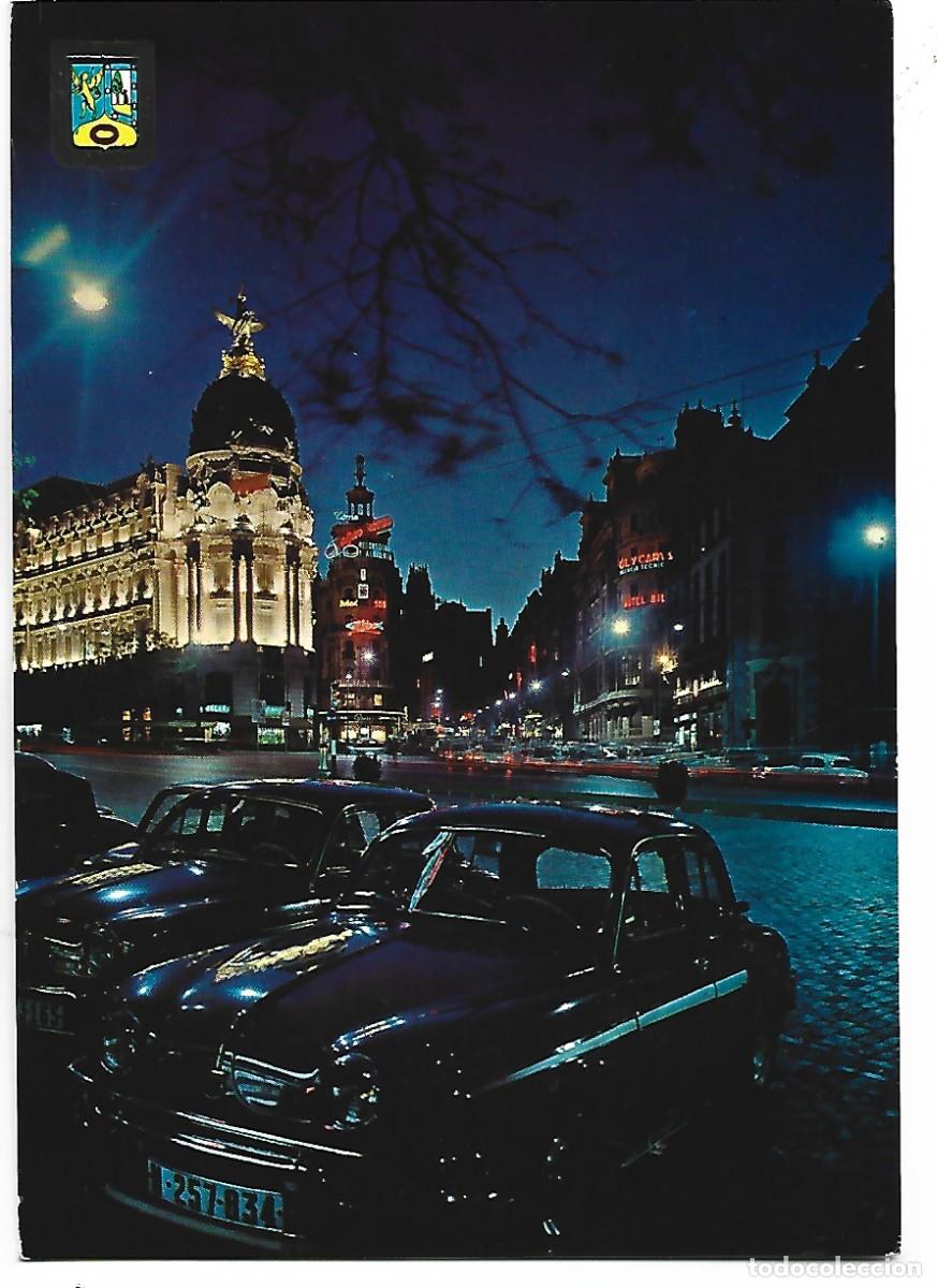 Postales: EDIFICIO FENIX Y AVENIDA JOSE ANTONIO, NOCTURNA.- MADRID - Foto 1