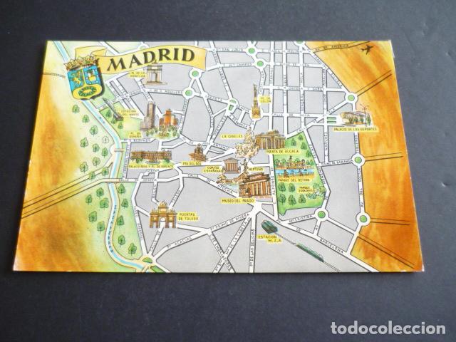 Postales: MADRID PLANO CIUDAD POSTAL - Foto 1