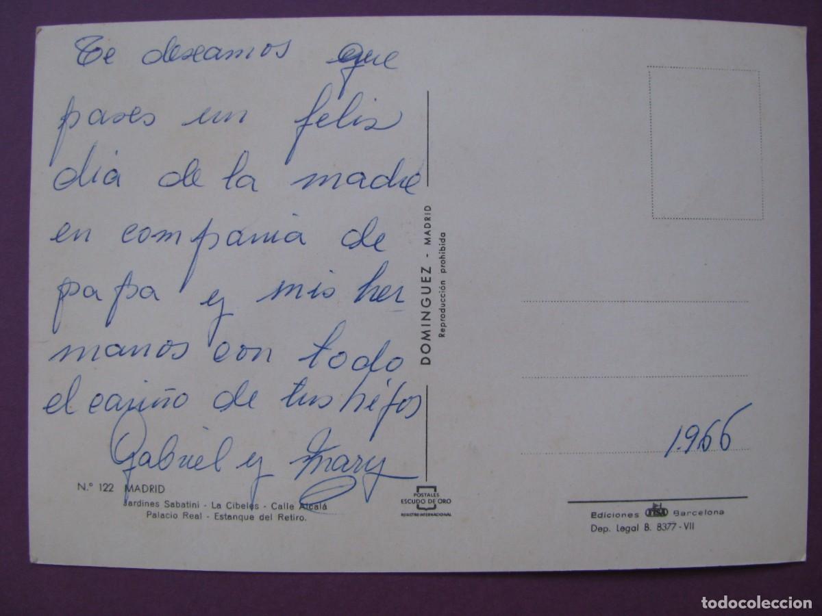 Postales: POSTAL DE MADRID. DOMINGUEZ. ESCRITA 1966 - Foto 2