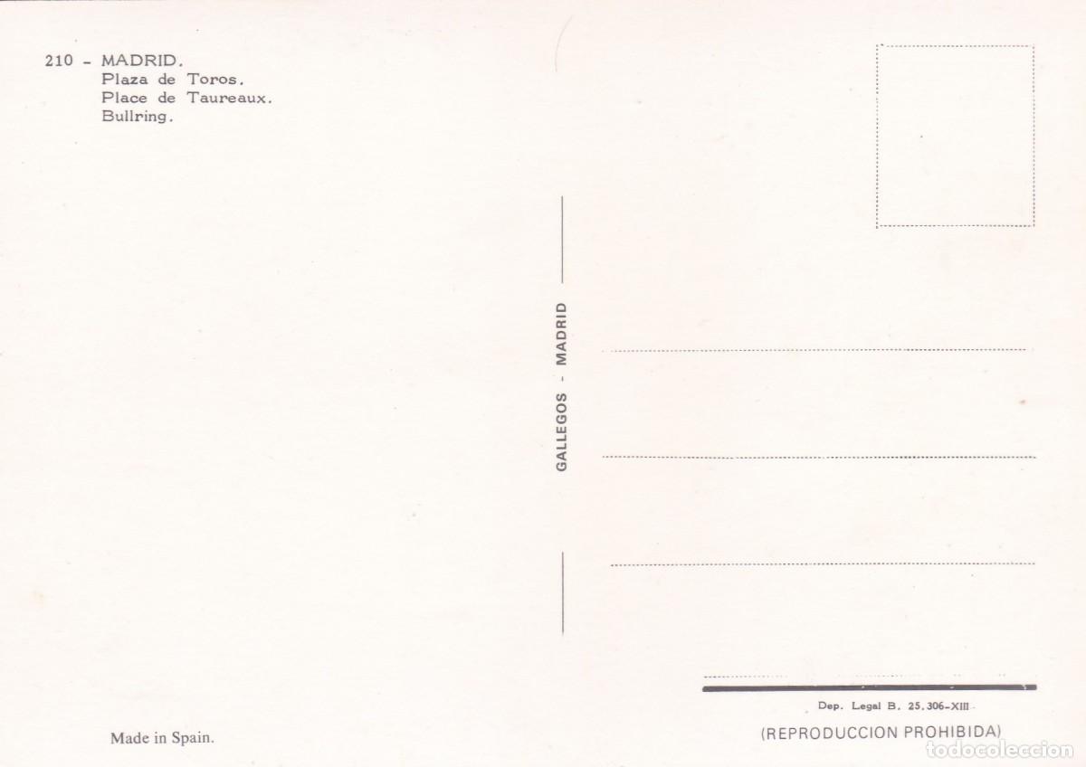 Postales: MADRID. PLAZA DE TOROS (1970) - Foto 2
