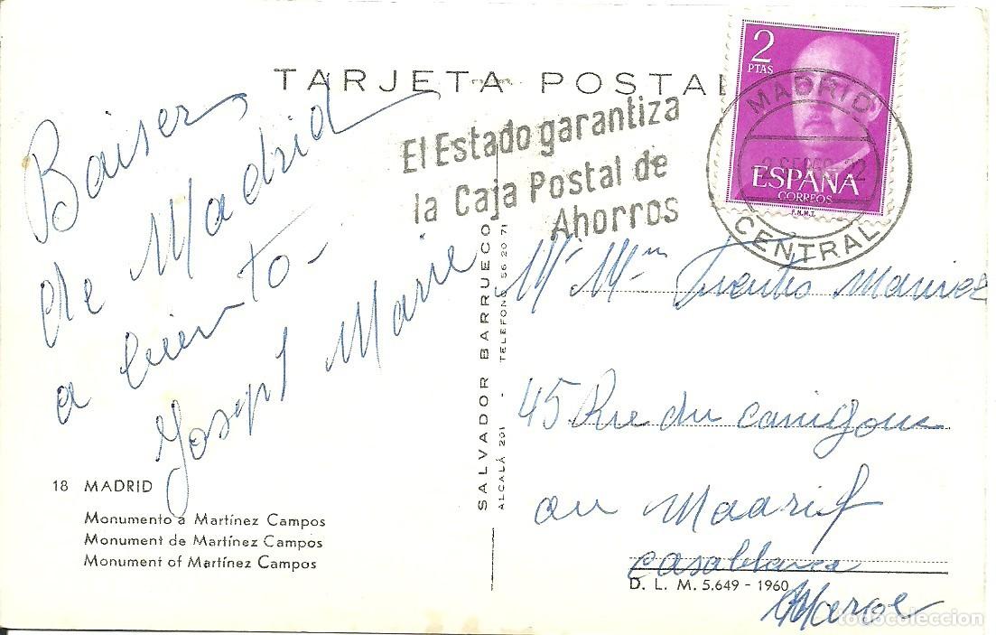 Postales: Madrid - Monumento a Martinez Campos - Foto 2