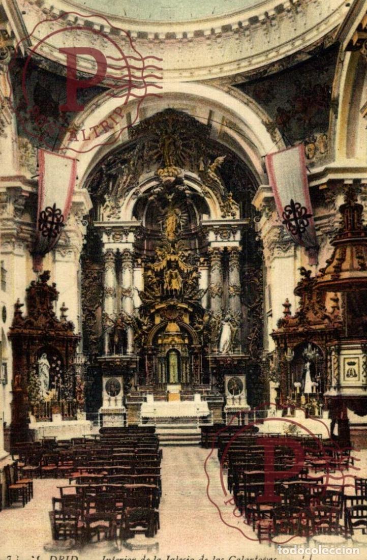 Postales: MADRID, IGLESIA DE LAS CALATRAVAS. INTERIOR. - Foto 1
