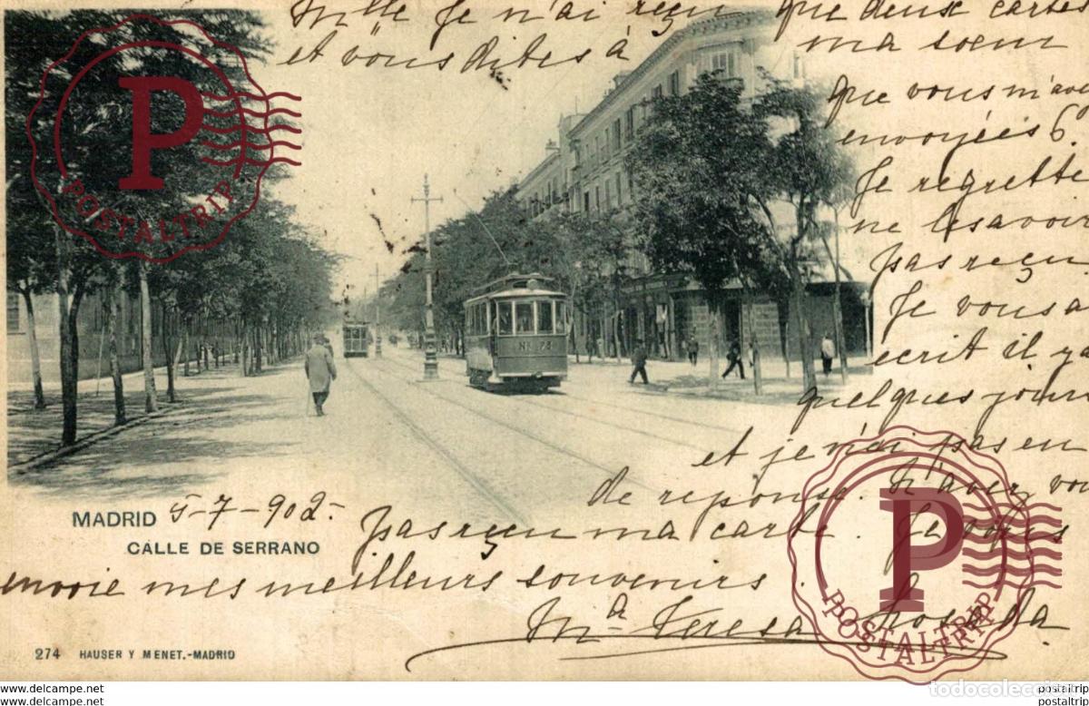 Postales: MADRID, CALLE DE SERRANO, HAUSER Y MENENT - Foto 1