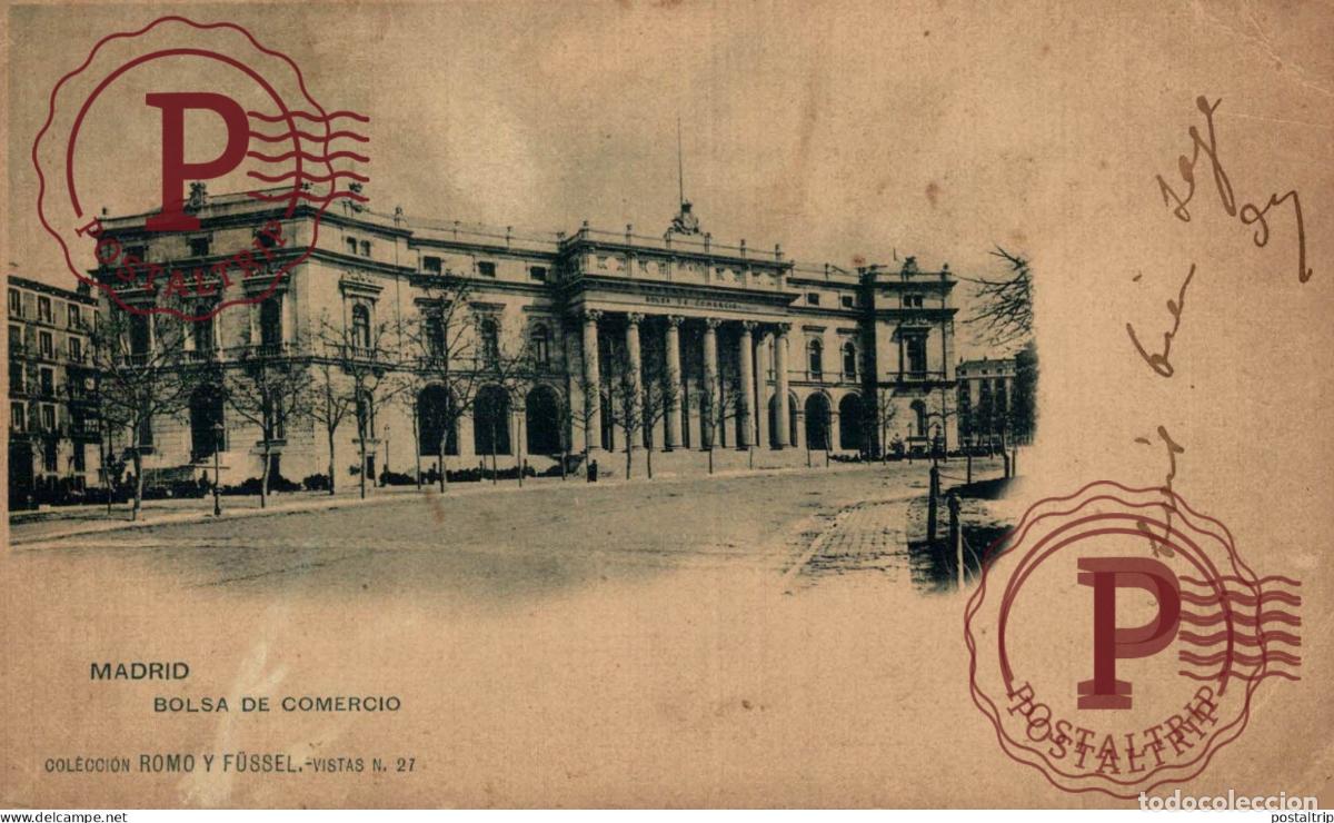 Postales: MADRID. BOLSA DE COMERCIO. ROMO Y FUSSEL. - Foto 1