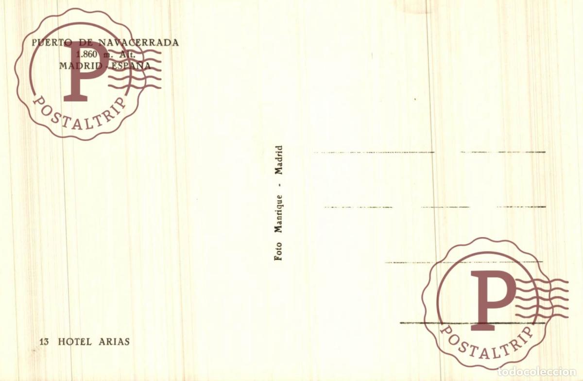 Postales: MADRID. NAVACERRADA. HOTEL ARIAS. - Foto 2