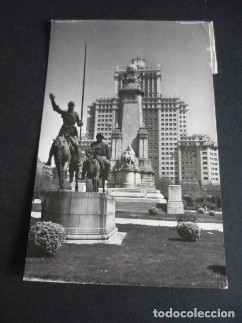 Postales: MADRID MONUMENTO A CERVANTES Y EDIFICIO ESPA&Ntilde;A - Foto 1