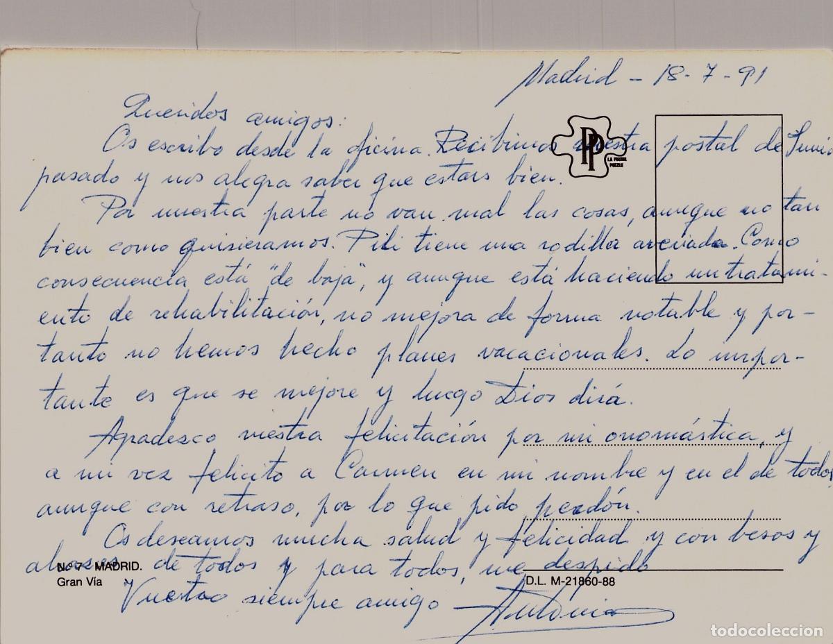 Postales: Tarjeta Postal de la Gran V&iacute;a y Edificio Metr&oacute;polis en Madrid - Foto 2