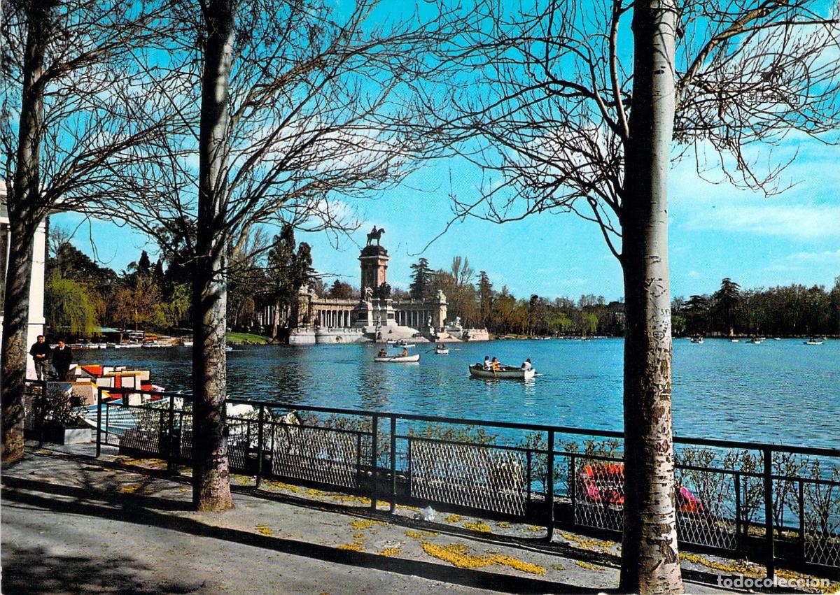 Postales: Postal de Madrid - Estanque del Retiro y Monumento a Alfonso XII