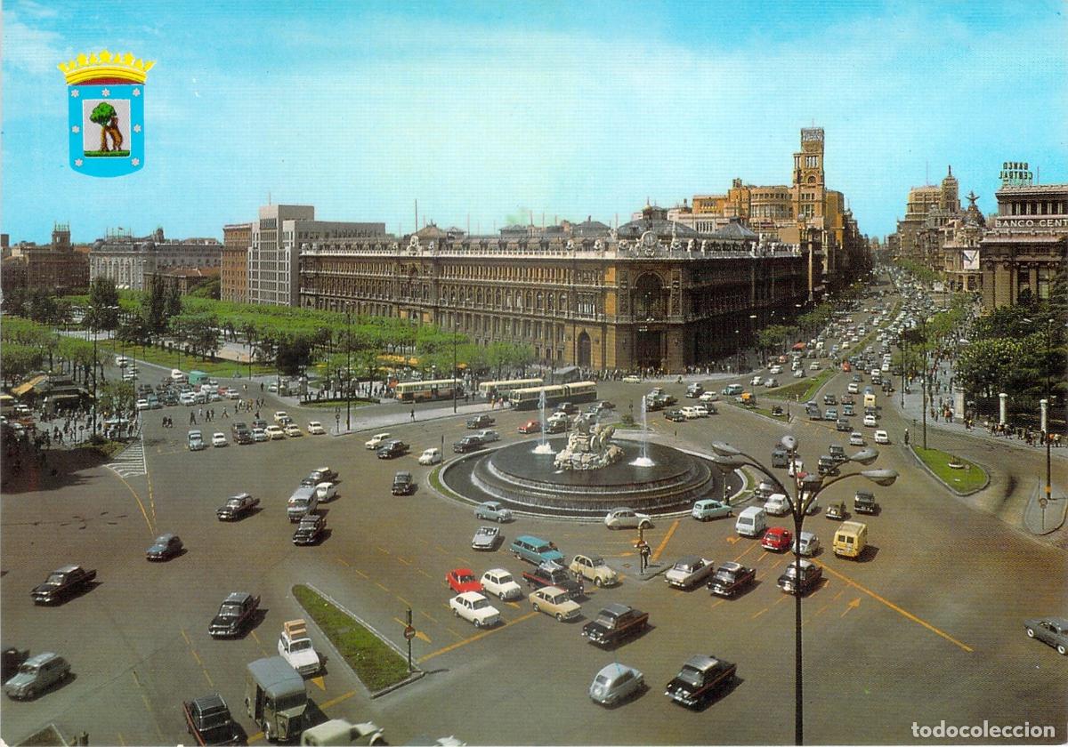 Postales: Postal de la Plaza de Cibeles y Calle de Alcal&aacute; en Madrid