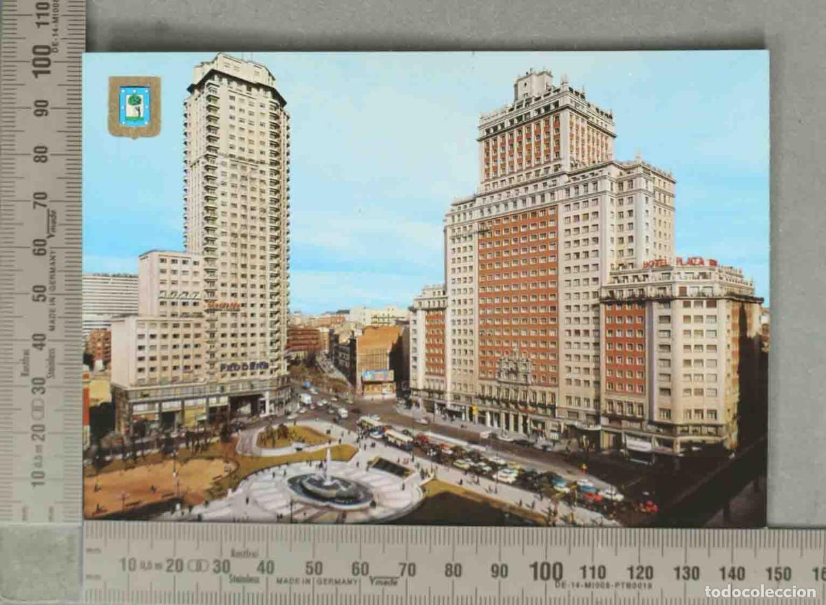 Postales: POSTAL. Postal Madrid - Plaza de Espa&ntilde;a - Fuente - Edificio Espa&ntilde;a - Foto 1