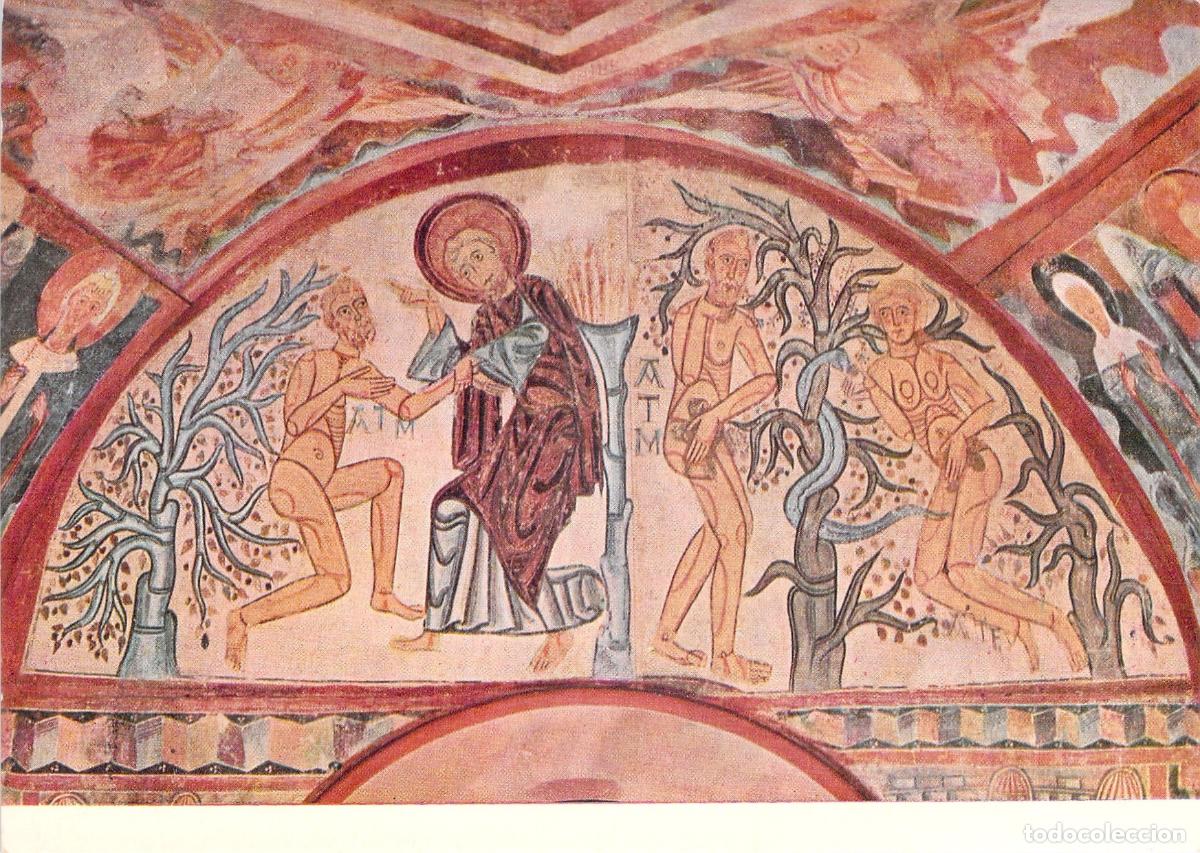 Postales: Postal Arte Rom&aacute;nico Ad&aacute;n y Eva Ermita de Maderuelo Museo del Prado