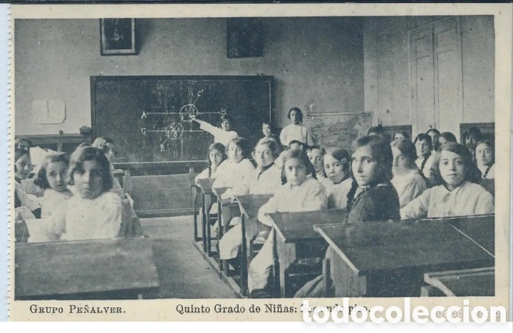 Postales: GRUPO PE&Ntilde;ALVER - QUINTO GRADO DE NI&Ntilde;AS: SEGUNDO PISO - FOTOTIPIA J. ROIG, MADRID