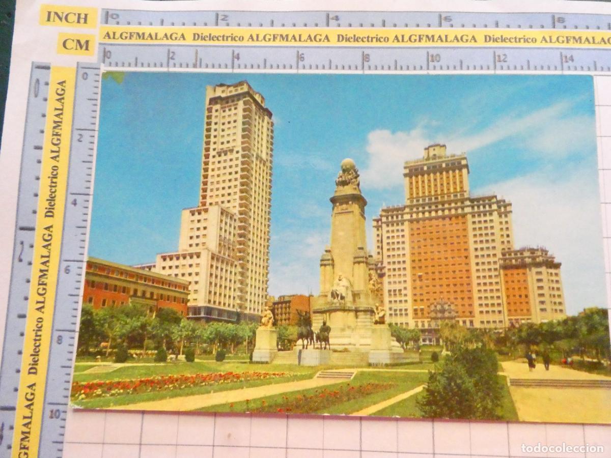 Postales: POSTAL DE MADRID. A&Ntilde;O 1962. PLAZA DE ESPA&Ntilde;A Y MONUMENTO A CERVANTES 3. 3884