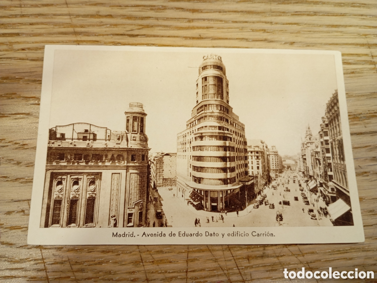 Postales: MADRID - AVENIDA DE EDUARDO DATO Y EDIFICIO CARRI&Oacute;N - HELIOGRAF&Iacute;A ESPA&Ntilde;OLA