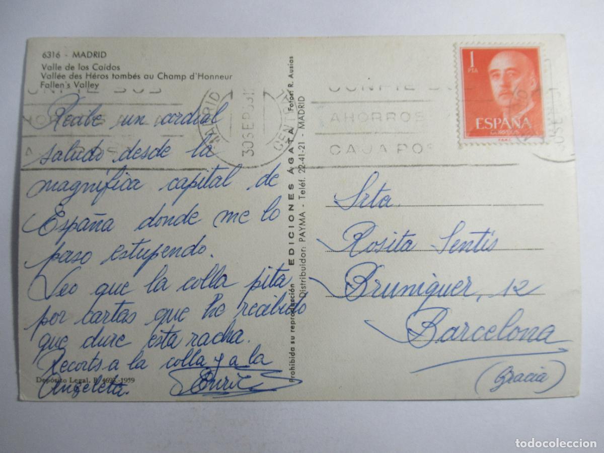 Postales: Valle de los Ca&iacute;dos - Circulada - Foto 2