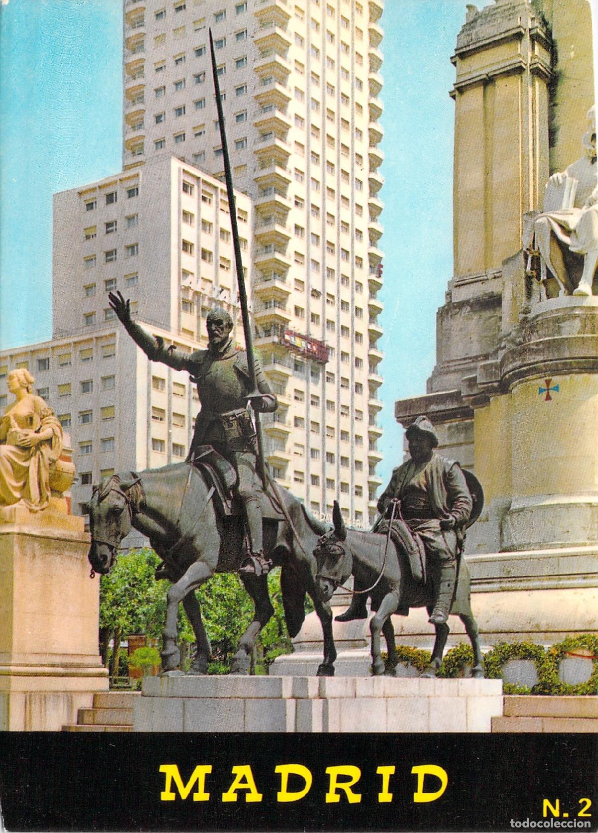 Postales: Postal de Madrid, Monumento a Cervantes en Plaza de Espa&ntilde;a