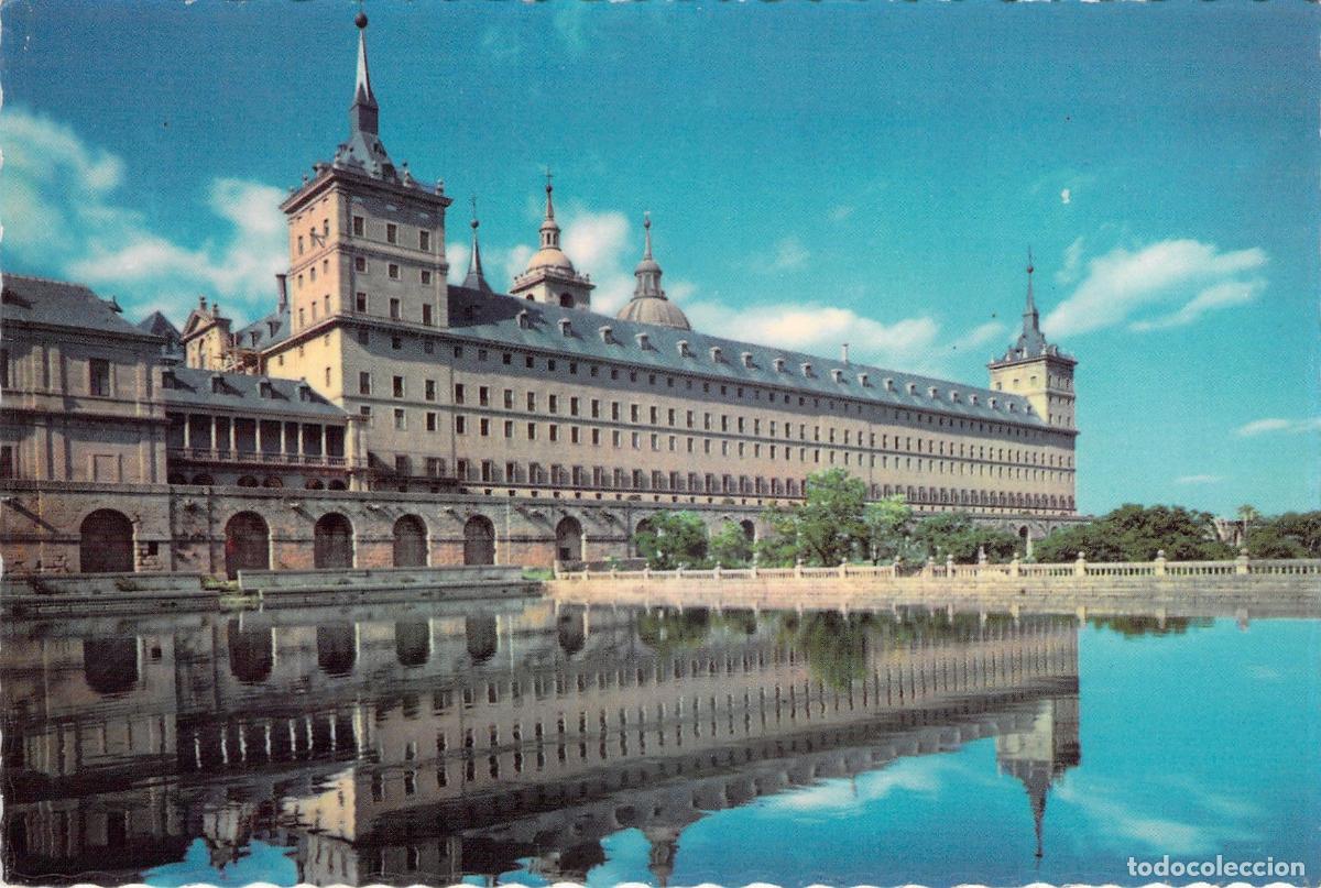 Postales: Postal del Monasterio de El Escorial y Estanque de la Huerta