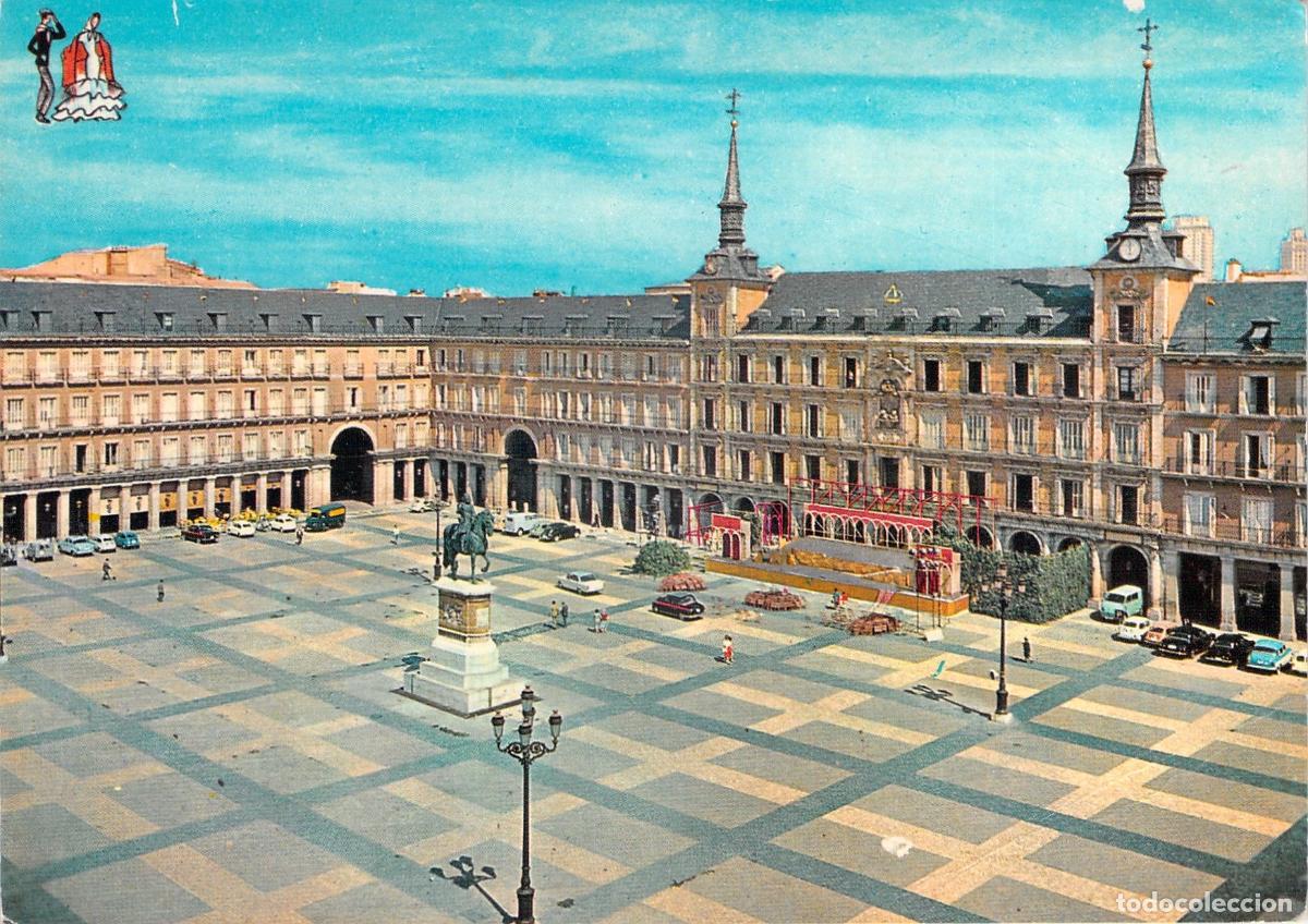 Postales: Postal de la Plaza Mayor de Madrid, Espa&ntilde;a