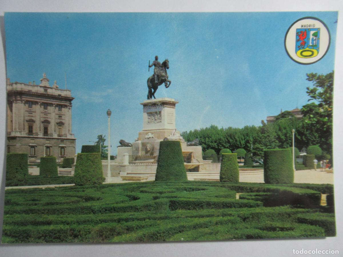 Postales: Madrid - Plaza de Oriente. Monumento a Felipe IV - Escrita