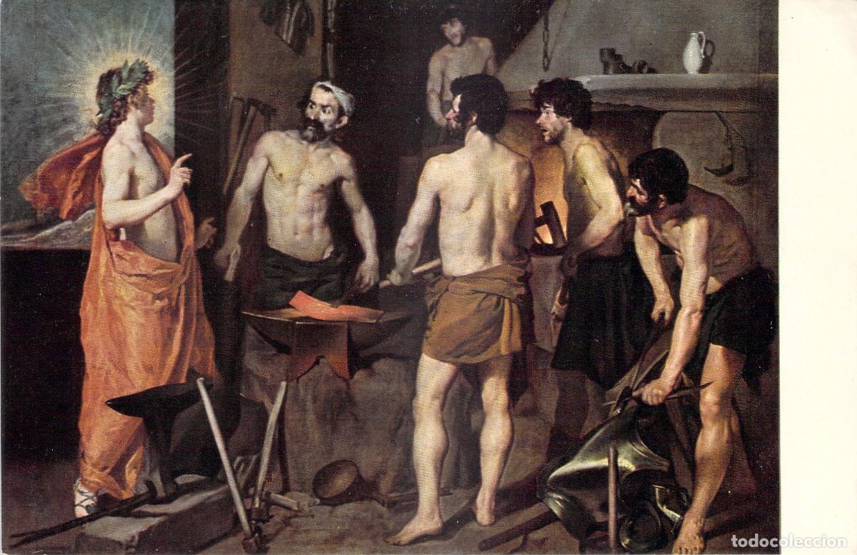 Postales: Postal Museo del Prado La Fragua de Vulcano de Vel&aacute;zquez