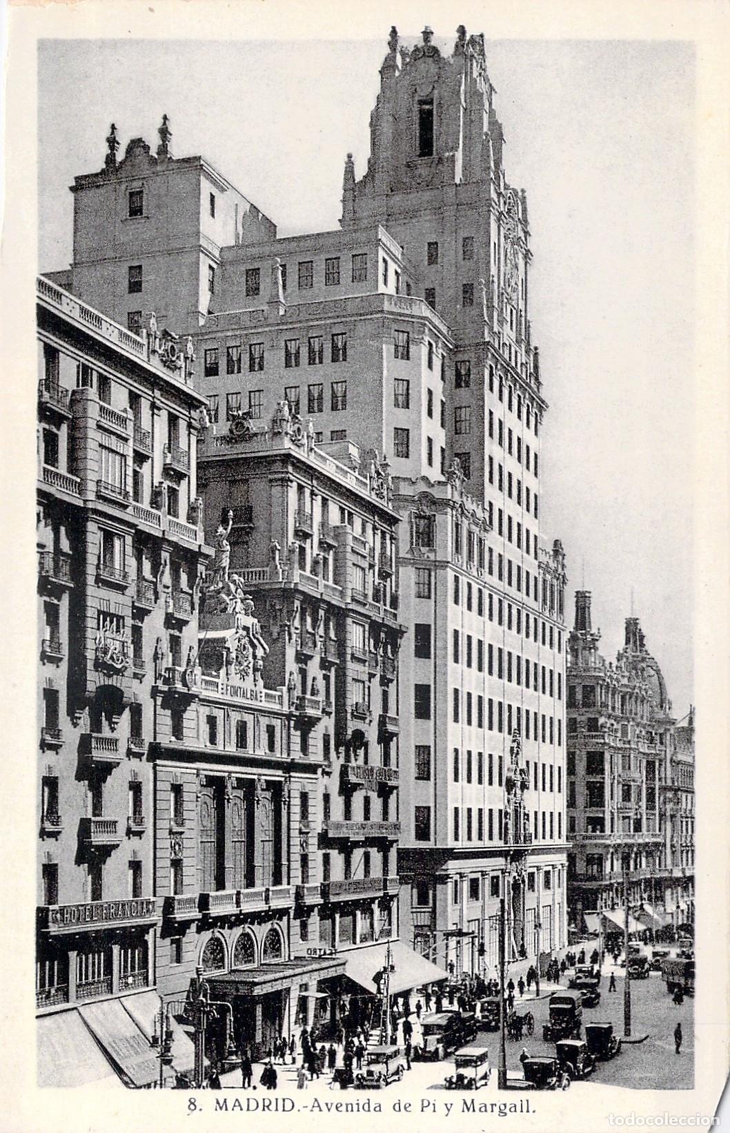 Postales: Postal de Madrid: Avenida de Pi y Margall y Edificio Telef&oacute;nica - Foto 1