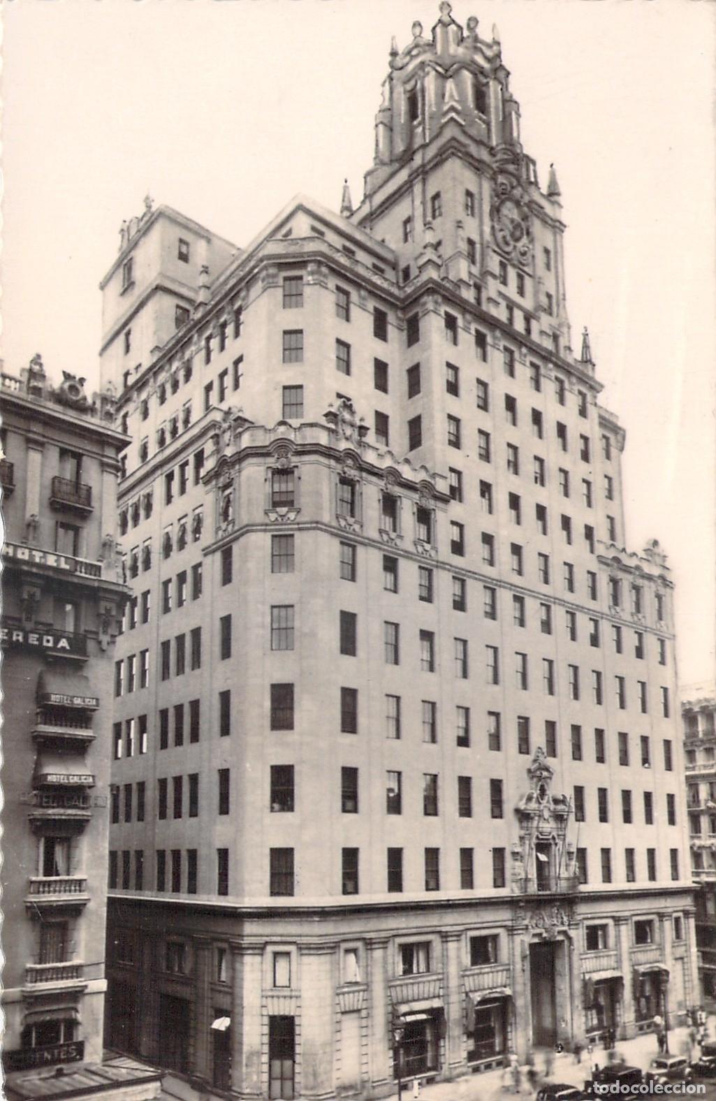 Postales: Tarjeta Postal Madrid Edificio Telef&oacute;nica Gran V&iacute;a - Foto 1