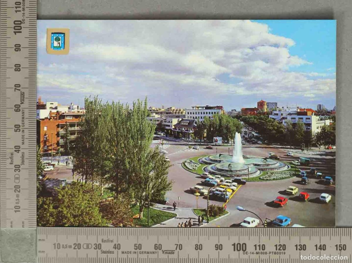 Postales: POSTAL. Postal Madrid Plaza Republica Argentina Fuente de los Delfines Escudo Oro MADRID