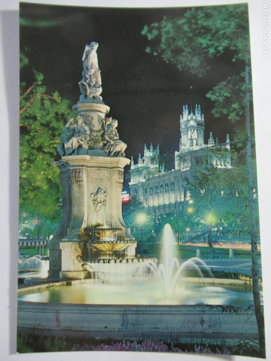 Postales: Madrid - Sal&oacute;n del Prado. Fuente de las Conchas. Aspecto nocturno - S/C