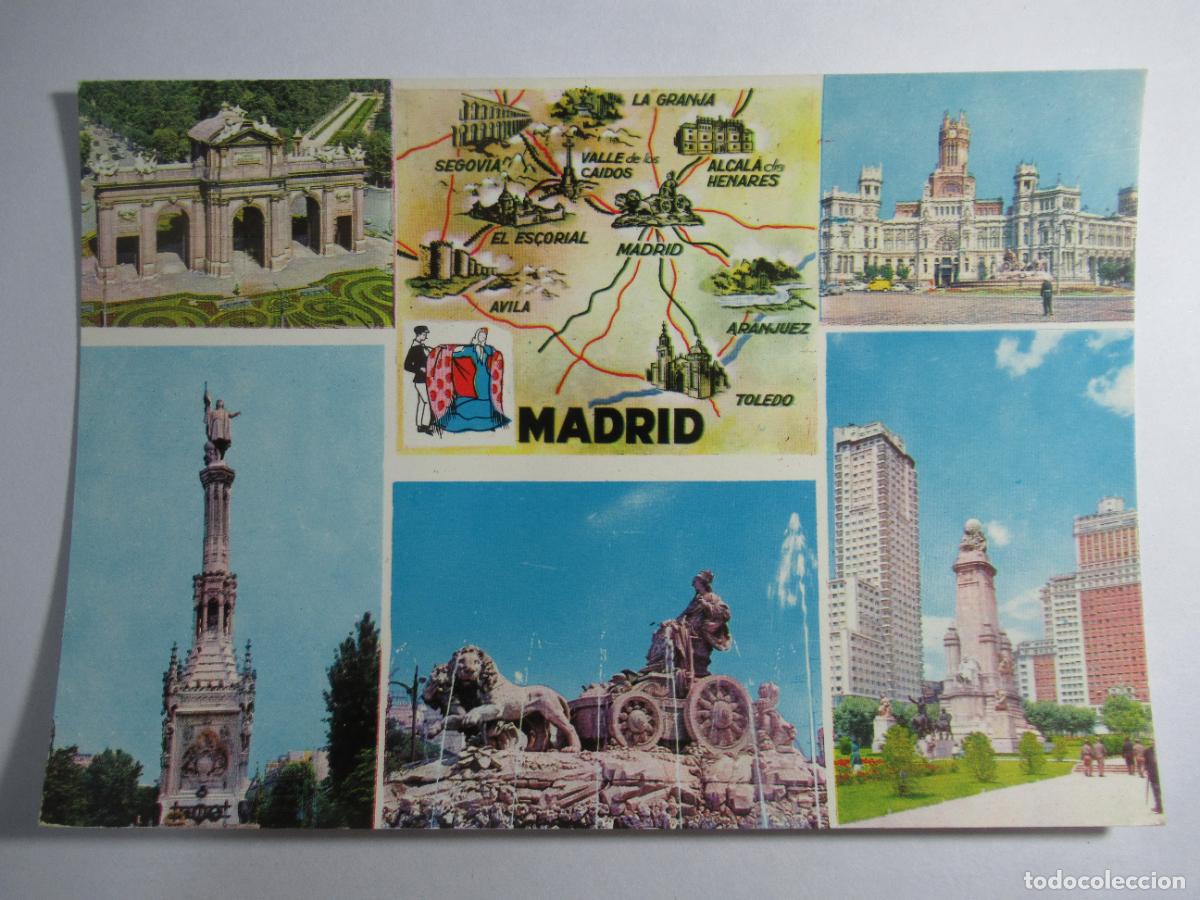 Postales: Madrid - Diversos aspectos. Mapa - S/C - Foto 1